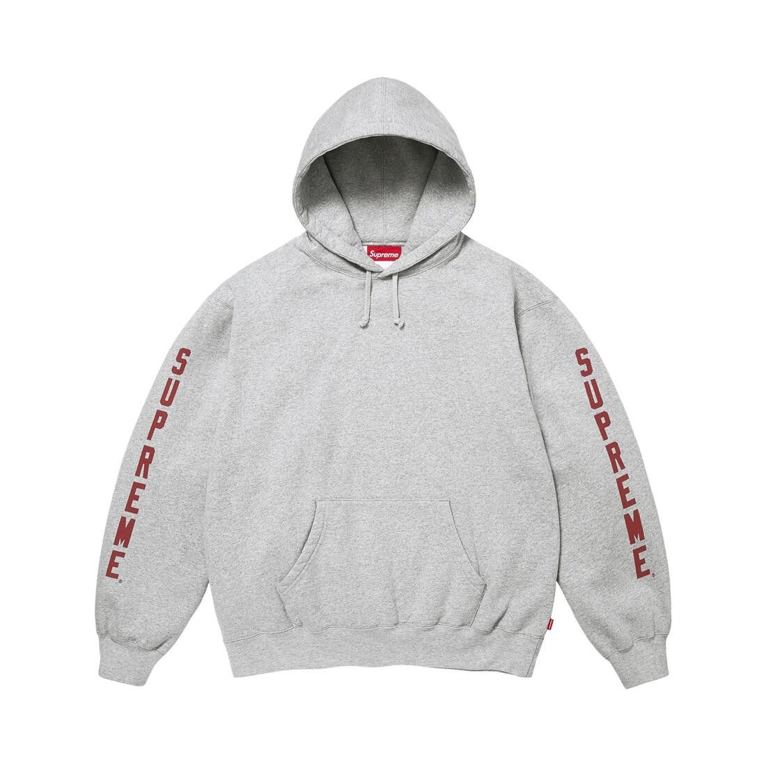 Supreme Washed Logo Hooded Sweatshirt Heather Grey