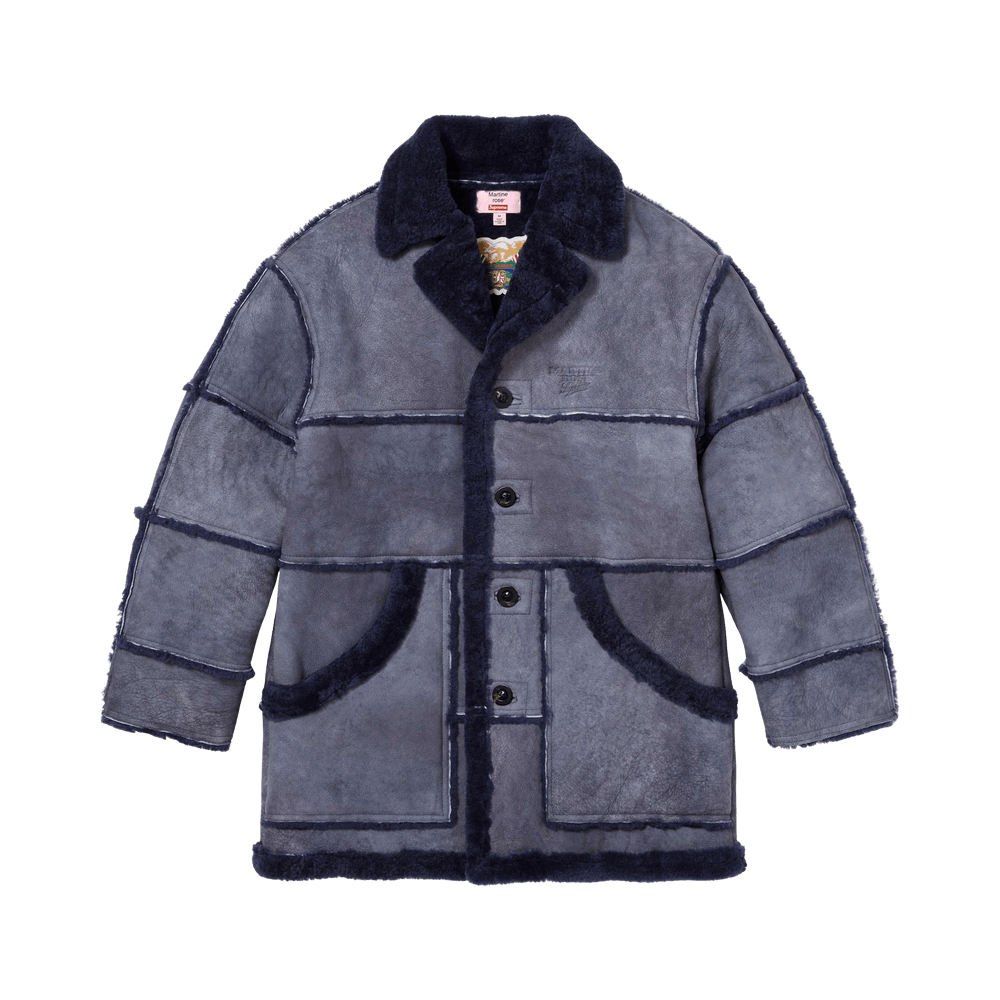 Supreme x Martine Rose/Jeff Hamilton Shearling Coat Navy