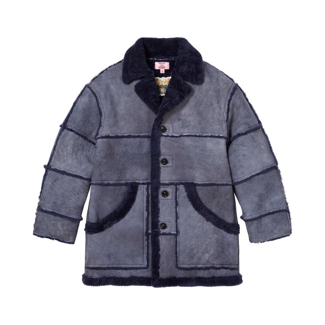 Supreme x Martine Rose/Jeff Hamilton Shearling Coat Navy