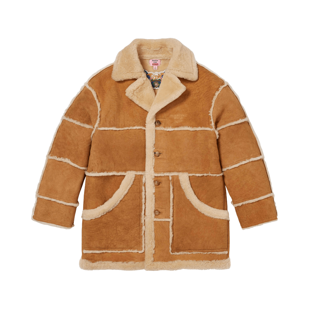 Supreme x Martine Rose/Jeff Hamilton Shearling Coat Tan