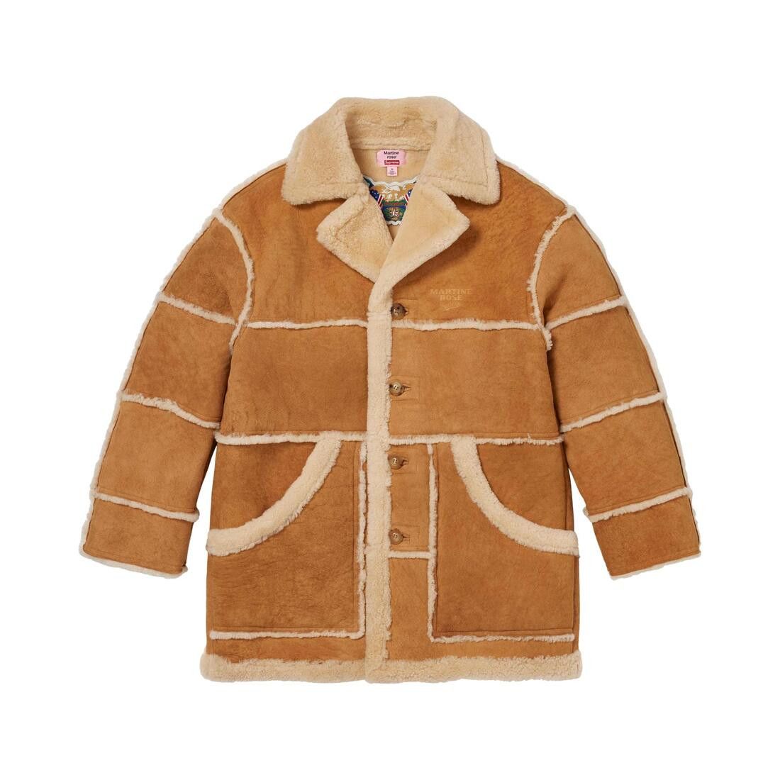 Supreme x Martine Rose/Jeff Hamilton Shearling Coat Tan
