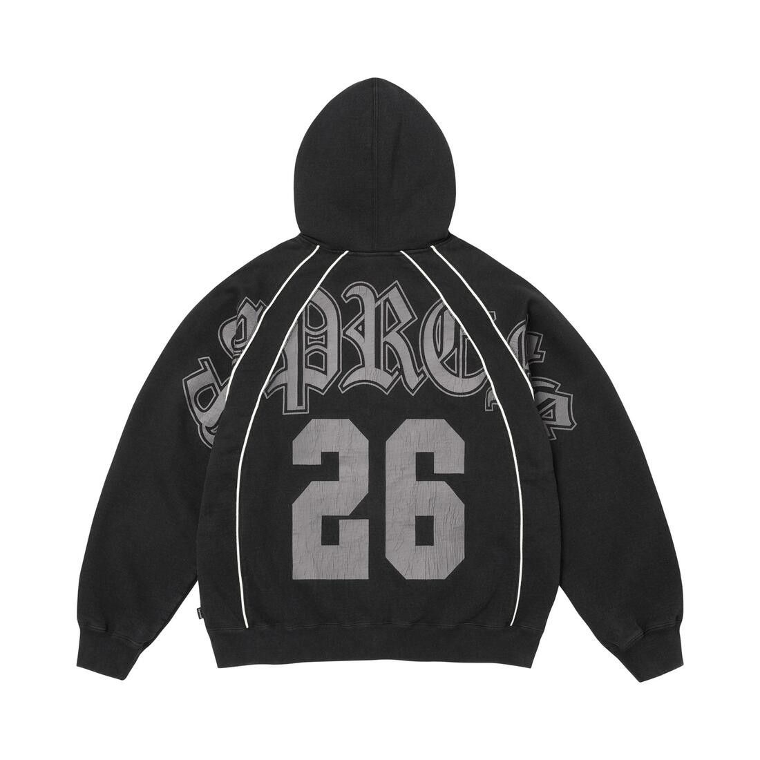 Supreme Paneled Zip Up Hooded Sweatshirt Black