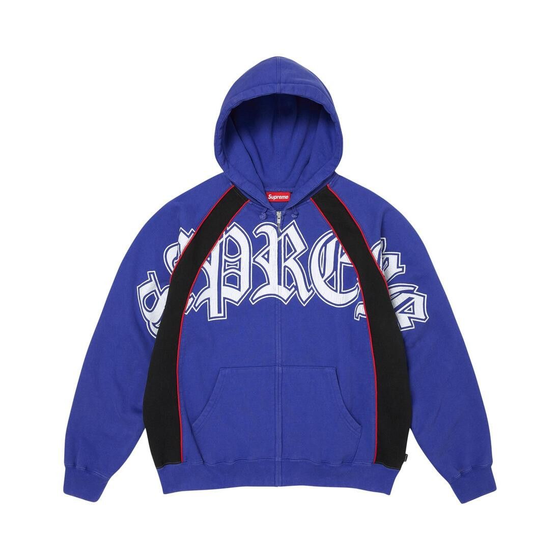 Supreme Paneled Zip Up Hooded Sweatshirt Royal