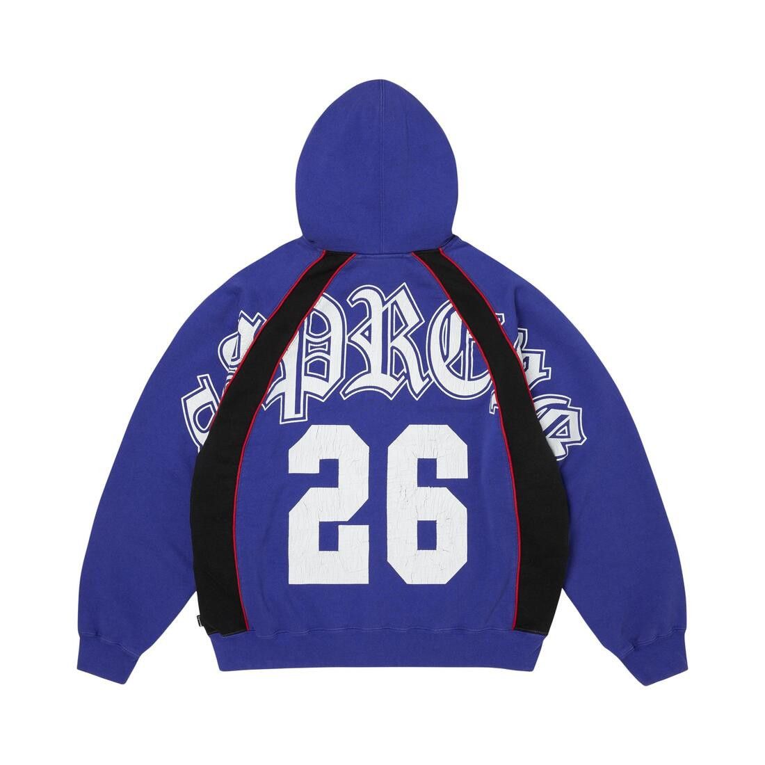 Supreme Paneled Zip Up Hooded Sweatshirt Royal