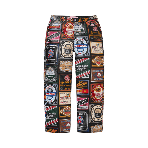 Supreme x Martine Rose Patchwork Labels Leather 5-Pocket Jean Multicolor