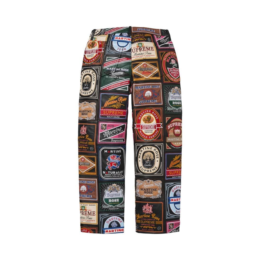 Supreme x Martine Rose Patchwork Labels Leather 5-Pocket Jean Multicolor