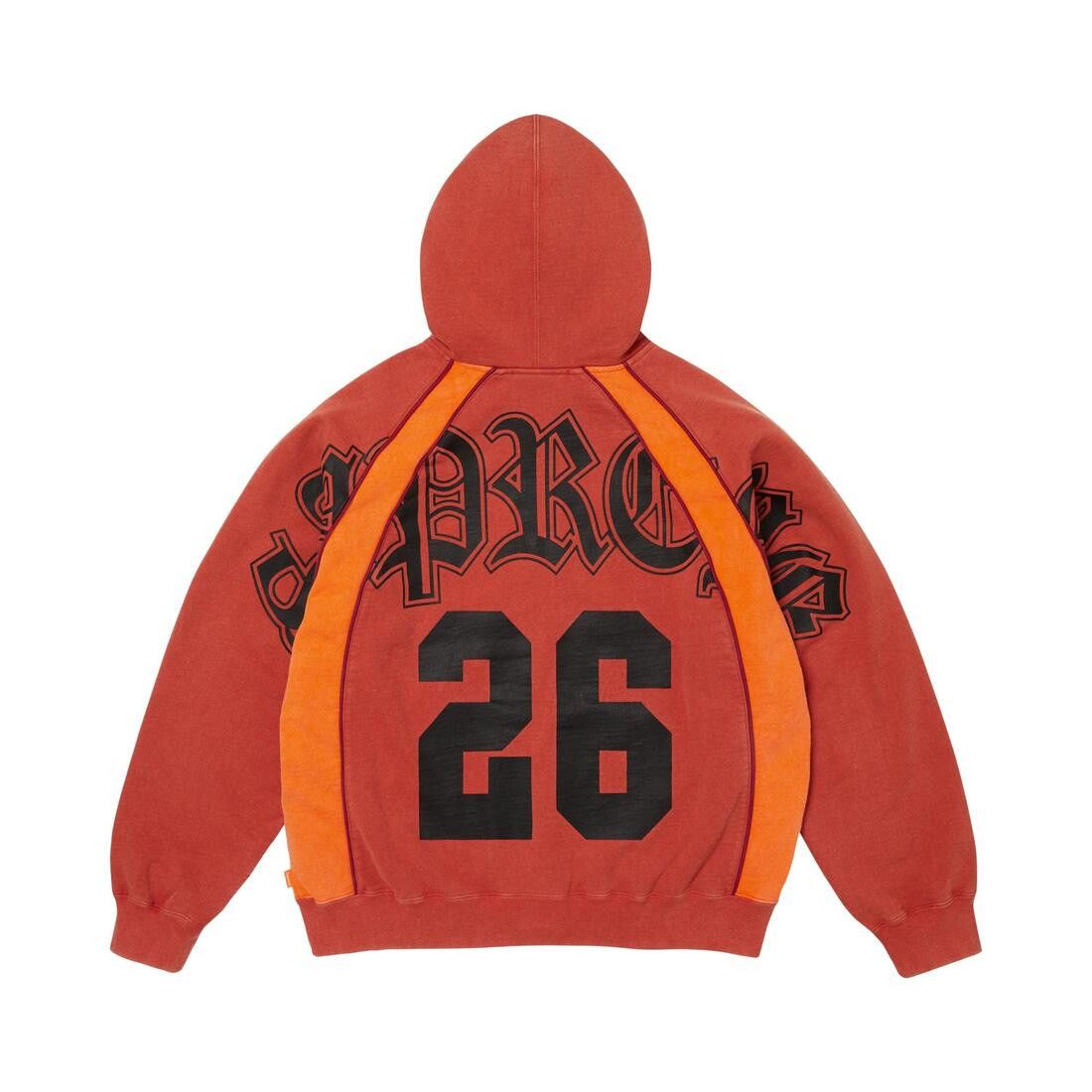 Supreme Paneled Zip Up Hooded Sweatshirt Burnt Orange