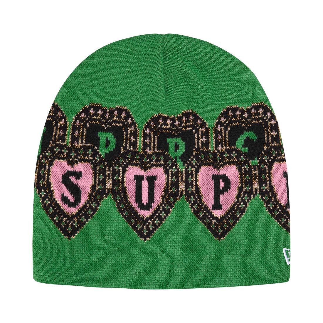Supreme New Era Hearts Beanie Green