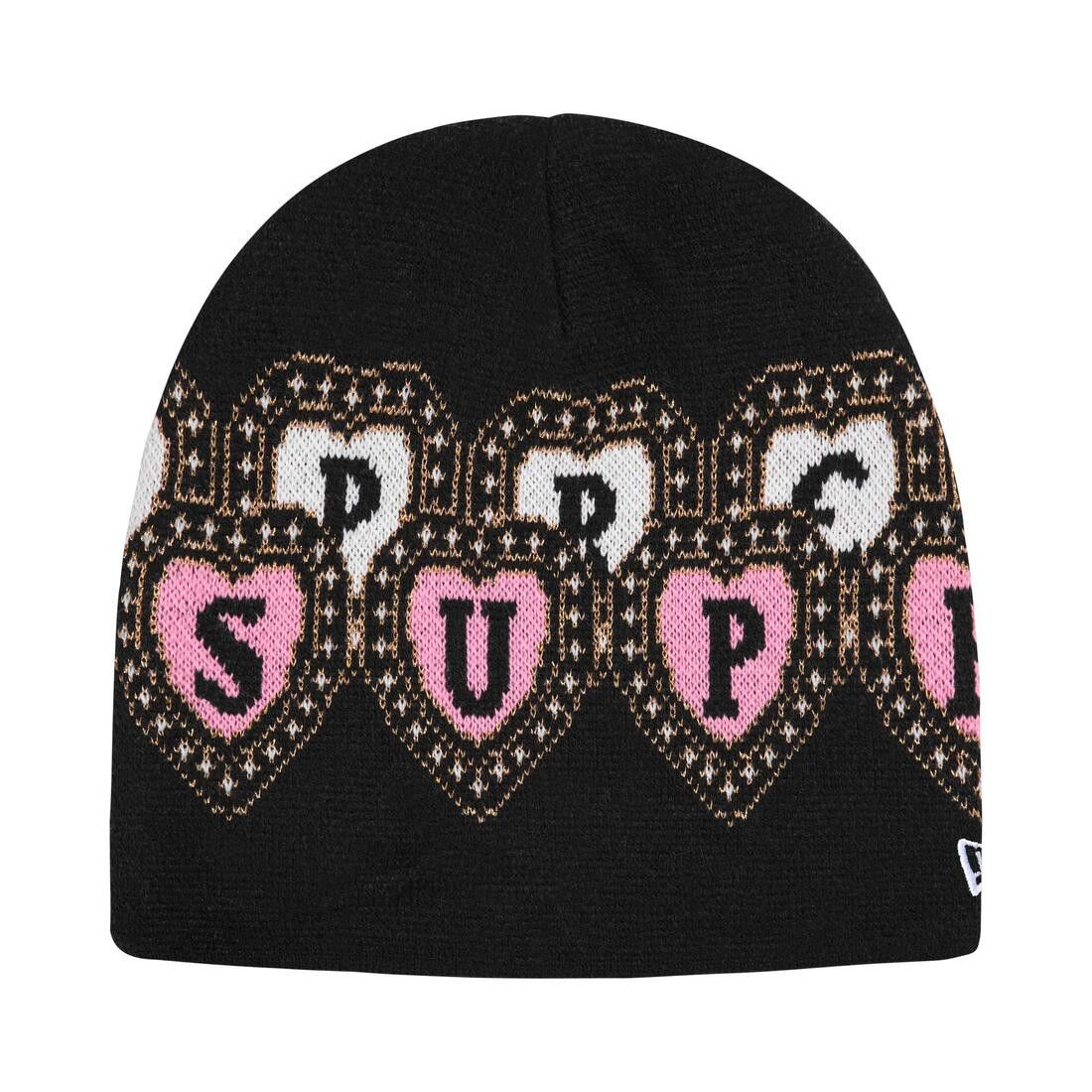 Supreme New Era Hearts Beanie Black