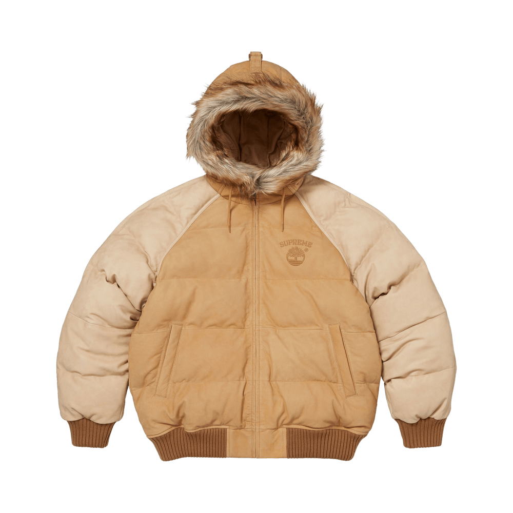 Supreme x Timberland Suede Puffer Jacket Tan