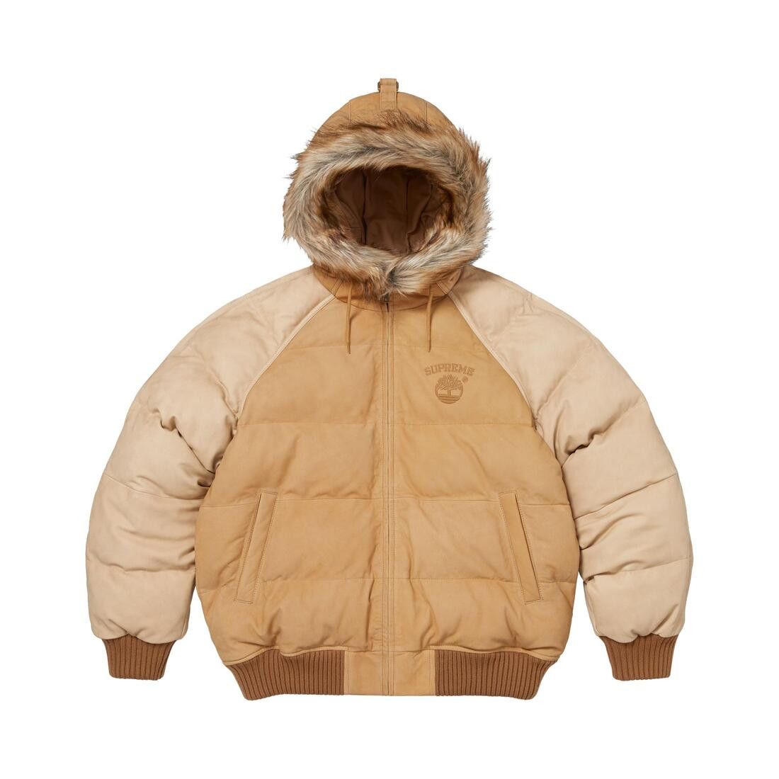 Supreme x Timberland Suede Puffer Jacket Tan