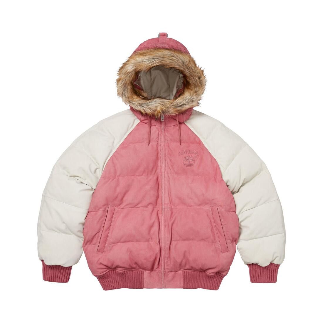 Supreme x Timberland Suede Puffer Jacket Pink