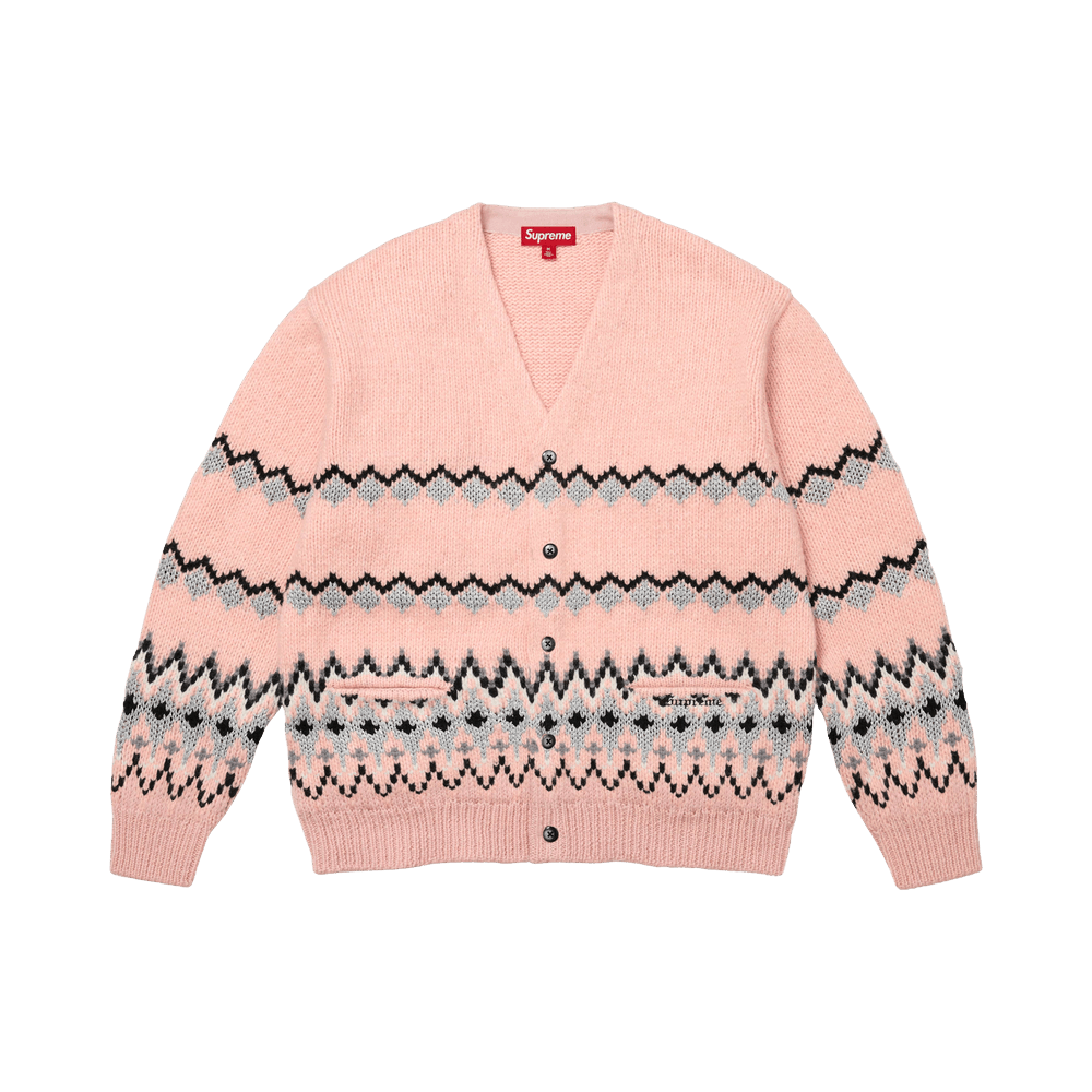 Supreme Metallic Fair Isle Cardigan Pink