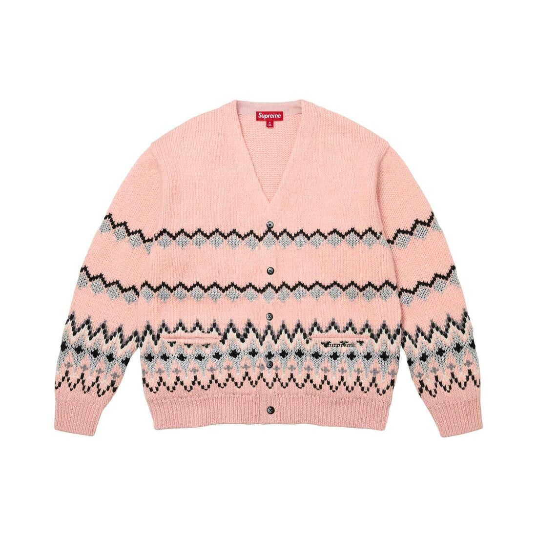 Supreme Metallic Fair Isle Cardigan Pink
