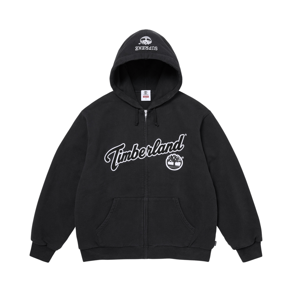 Supreme x Timberland Thermal Lined Zip Up Hooded Sweatshirt Black