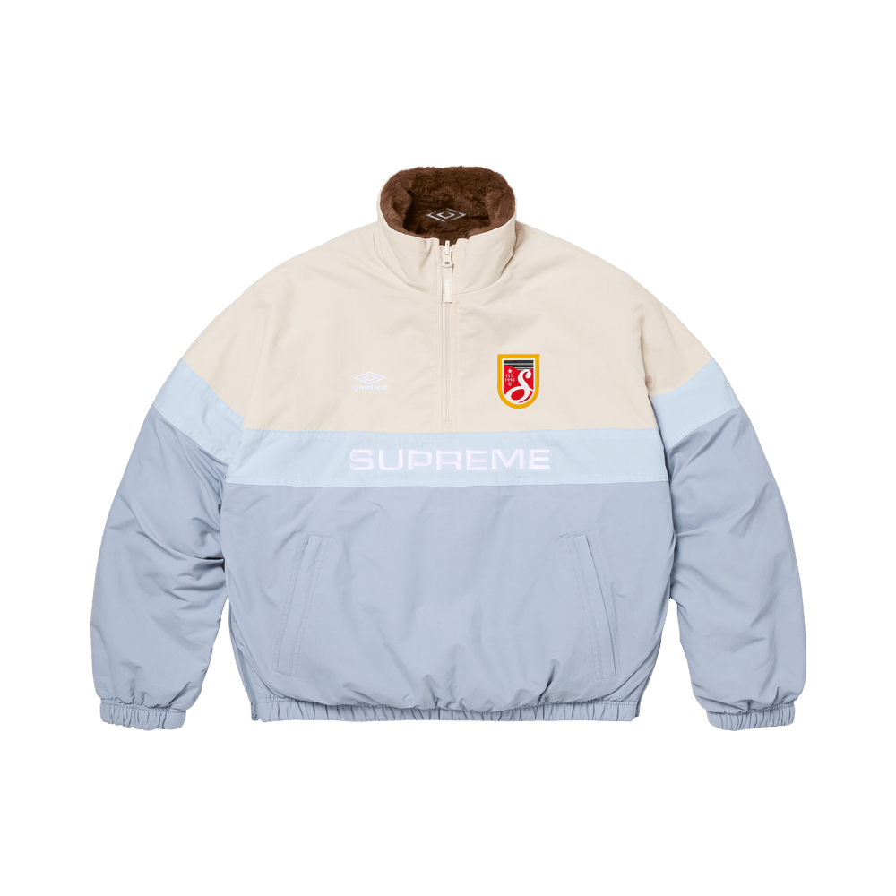 Supreme x Umbro Reversible Faux Fur Pullover Light Blue