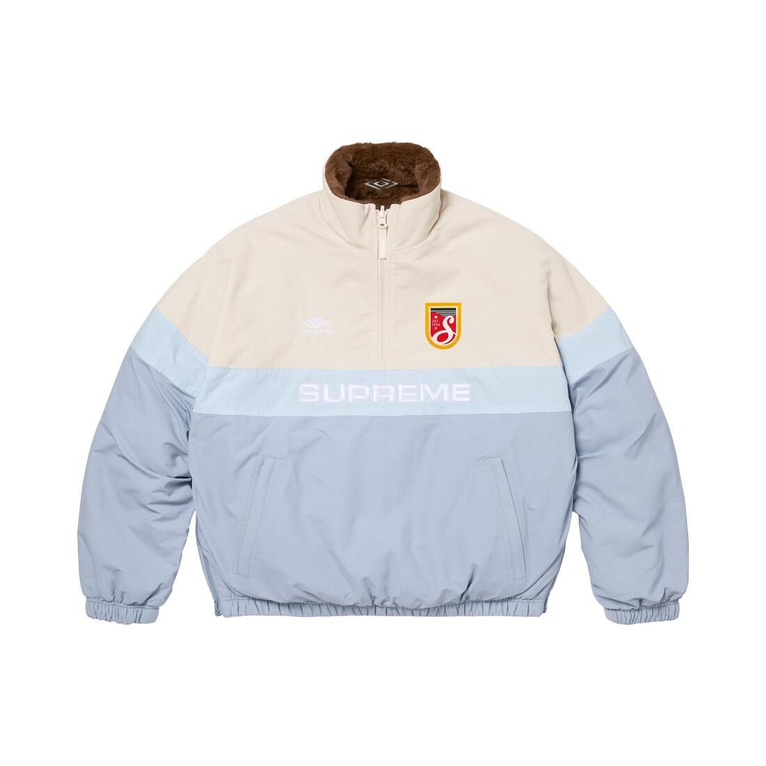 Supreme x Umbro Reversible Faux Fur Pullover Light Blue