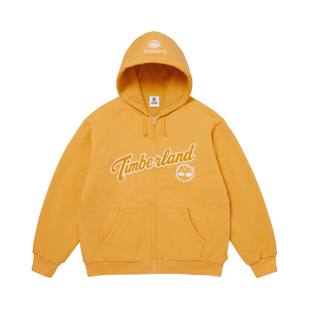 Supreme x Timberland Thermal Lined Zip Up Hooded Sweatshirt Dusty Gold