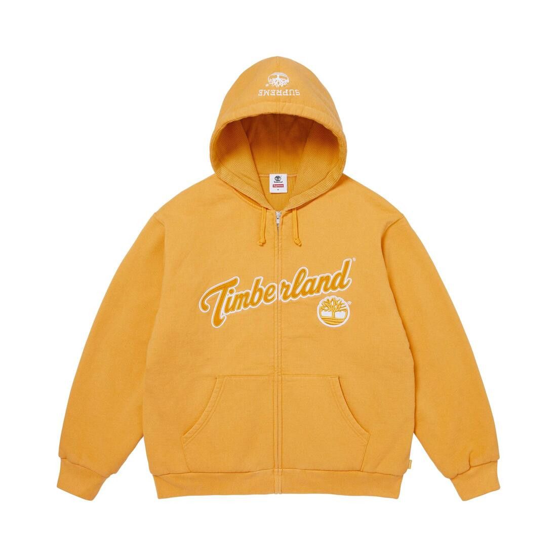 Supreme x Timberland Thermal Lined Zip Up Hooded Sweatshirt Dusty Gold