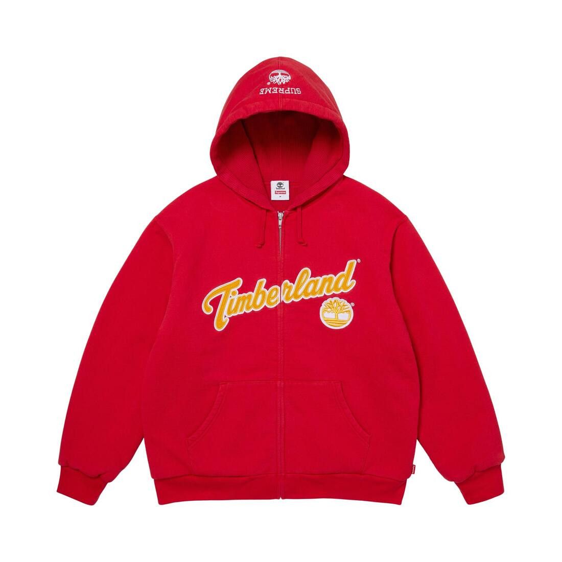Supreme x Timberland Thermal Lined Zip Up Hooded Sweatshirt Red