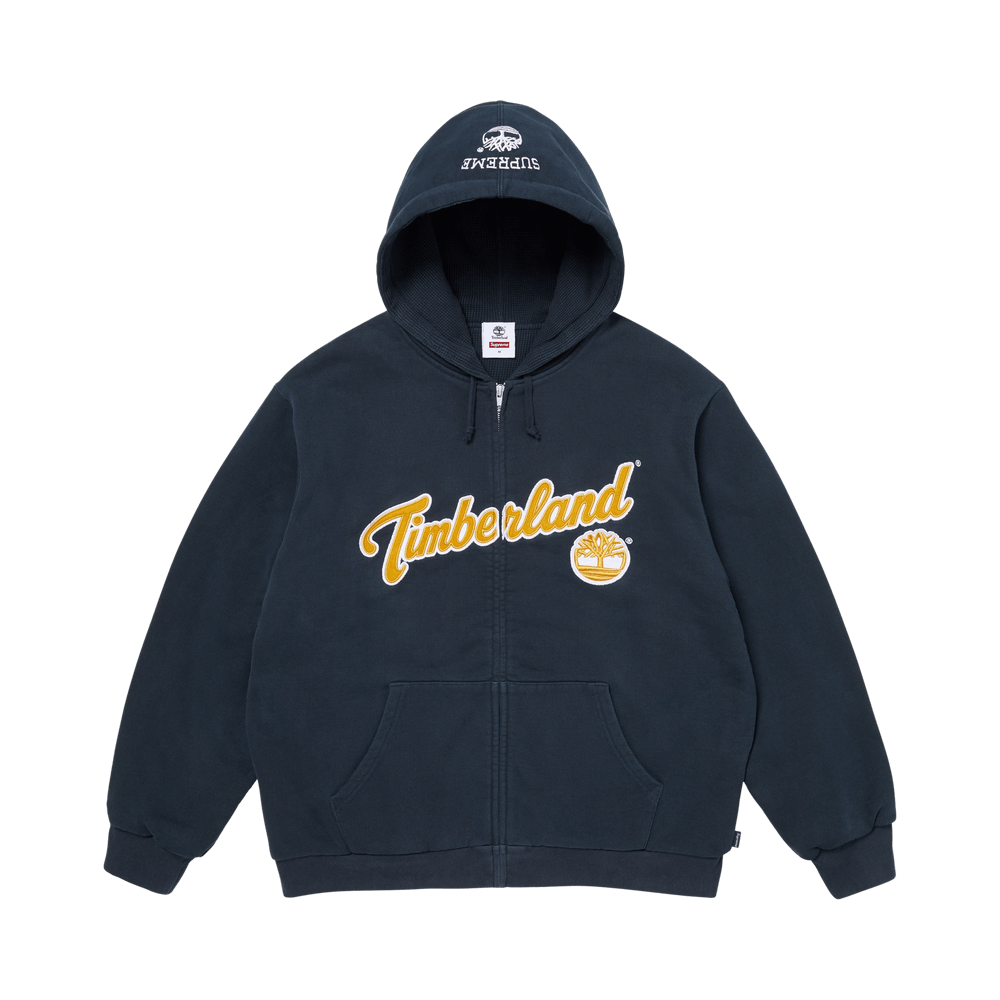 Supreme x Timberland Thermal Lined Zip Up Hooded Sweatshirt Navy