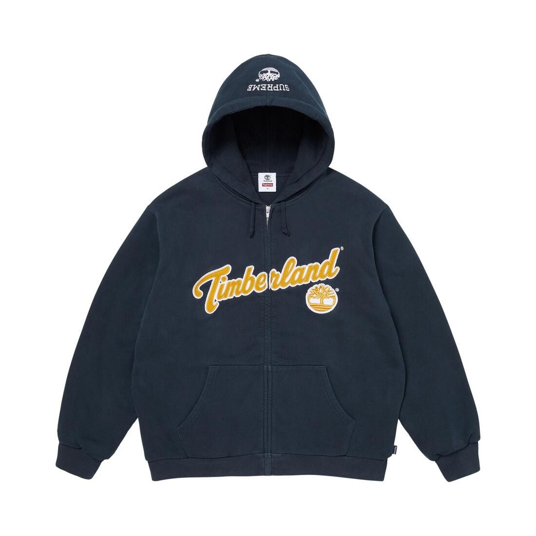Supreme x Timberland Thermal Lined Zip Up Hooded Sweatshirt Navy