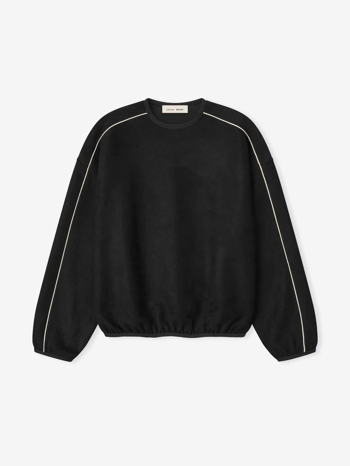 Fear of God Essentials Suede Fleece Signature Modern Crewneck Sweatshirt Vintage Black - Im Your Wardrobe