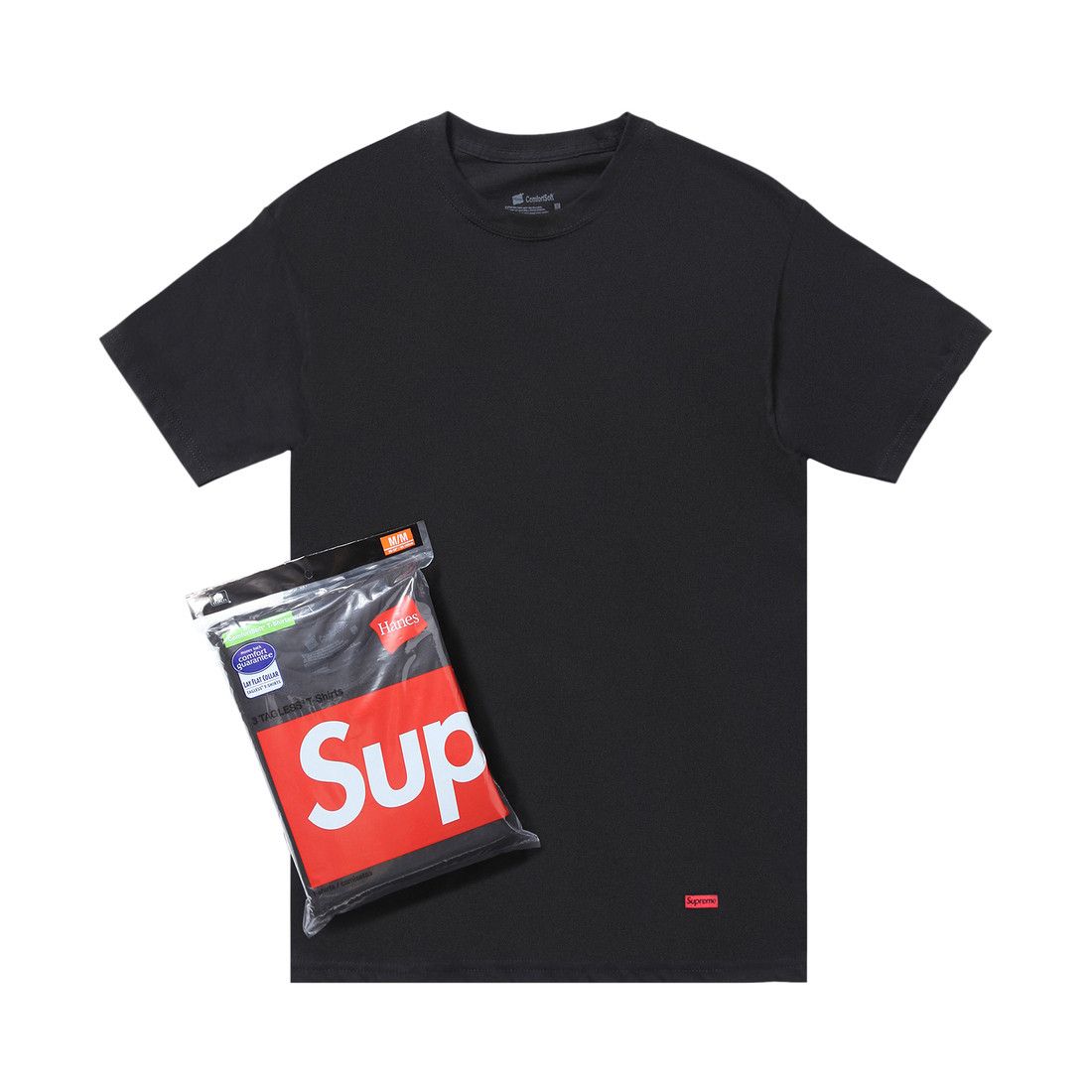 Supreme x Hanes Tagless Tees (3 Pack) Black - Im Your Wardrobe
