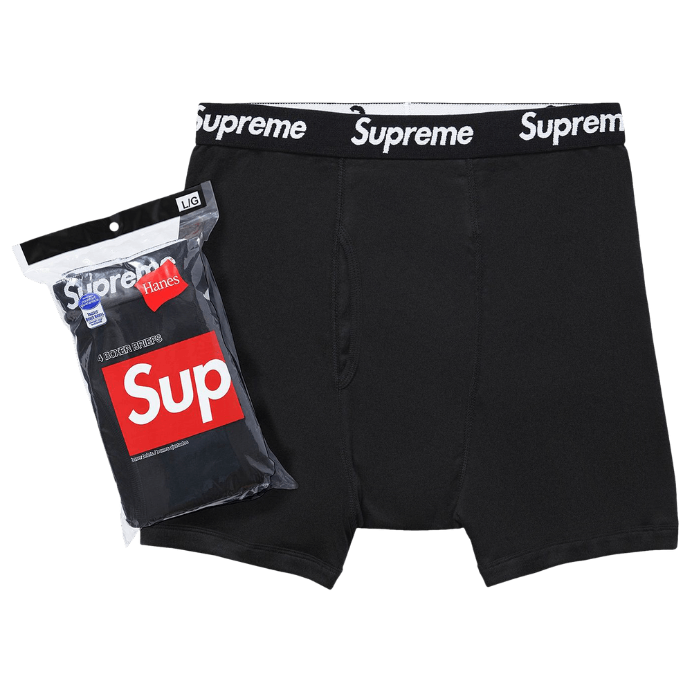 Supreme x Hanes Boxer Briefs (4 Pack) Black - Im Your Wardrobe