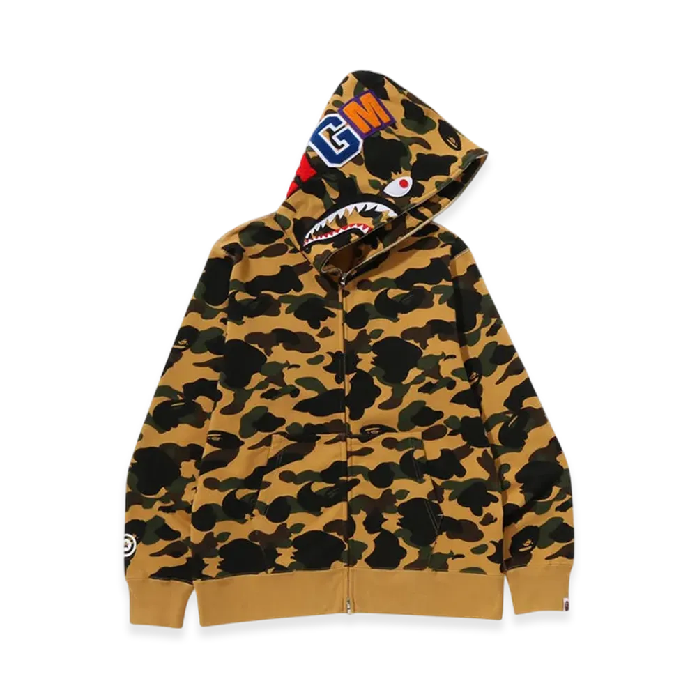 A Bathing Ape 1st Camo Shark Full Zip Hoodie Yellow
