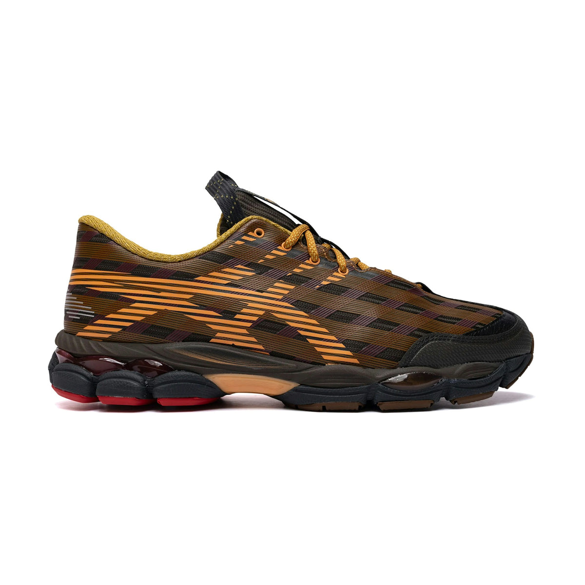 Kiko Kostadinov x ASICS US8-S Gel-SJ33 Black Coffee Orange Lily front