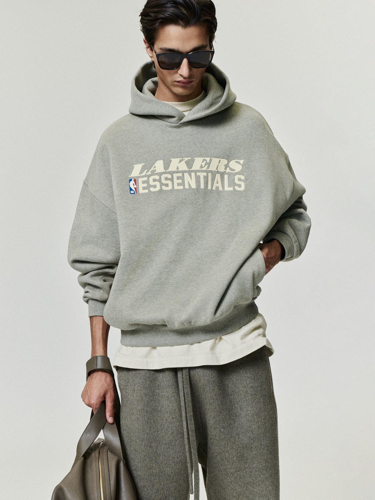 Fear of God Essentials Lakers 90s Relaxed Hoodie Seal Heather