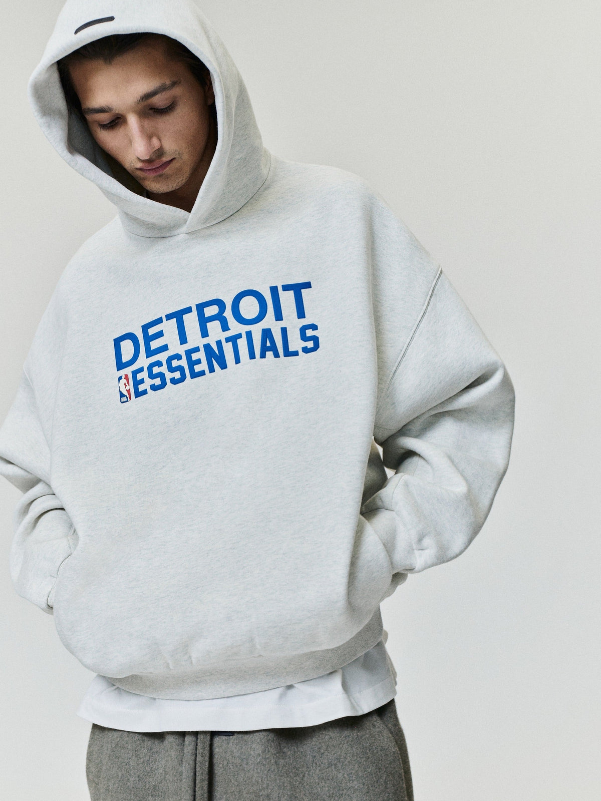 Fear of God Essentials Pistons 90s Relaxed Hoodie Marble Heather