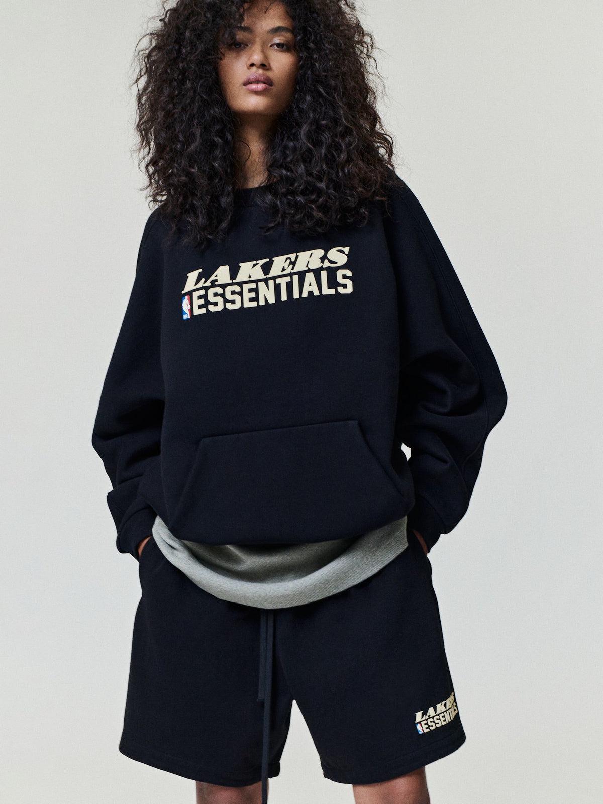 Fear of God Essentials Lakers 90s Relaxed Crewneck Black