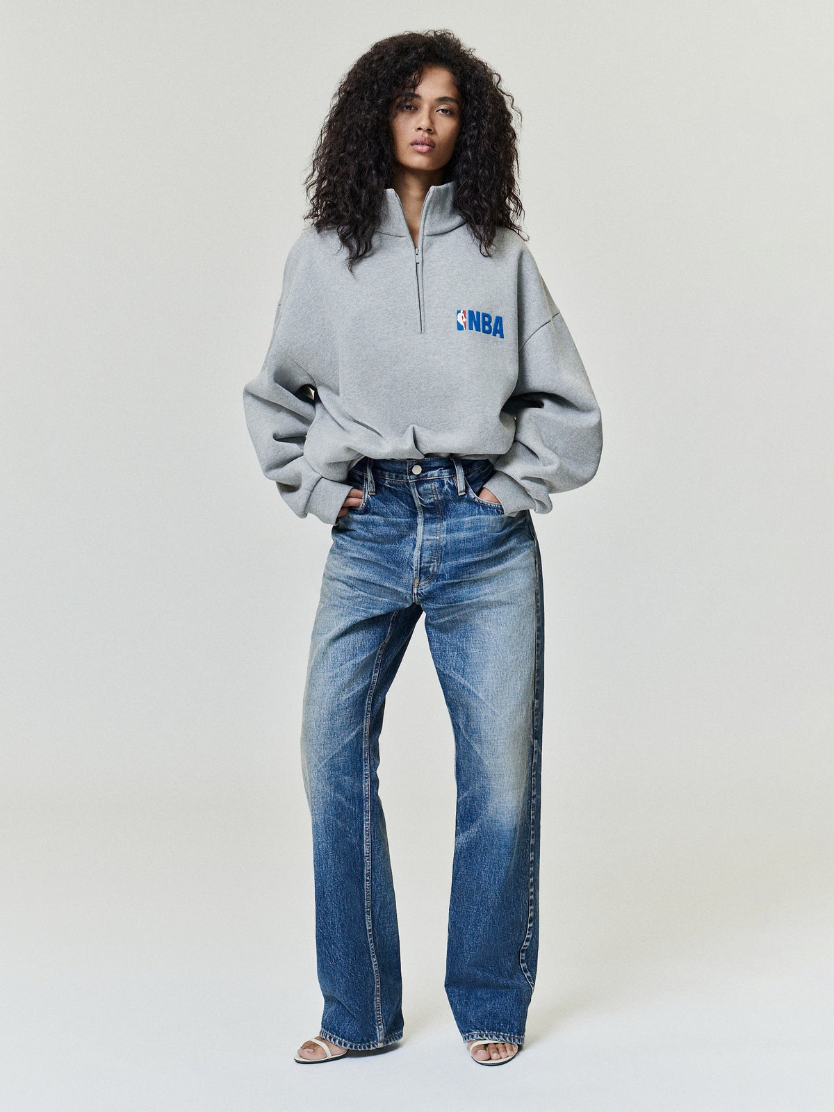 Fear of God Essentials NBA Classic 1/4 Zip Sweatshirt Warm Heather