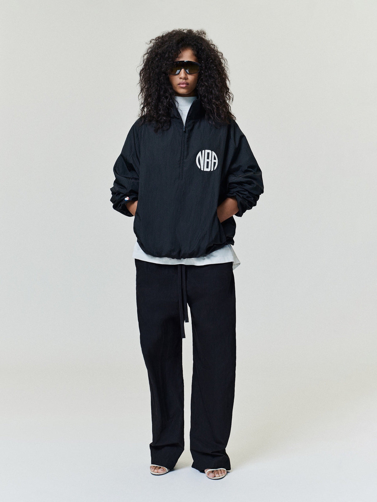 Fear of God Essentials NBA 1/2 Zip Slim Monogram Jacket Black