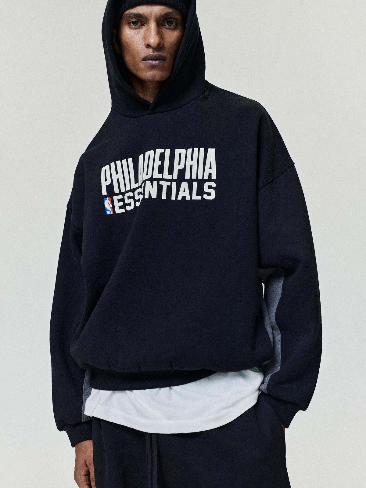Fear of God Essentials Sixers 90s Relaxed Hoodie Black
