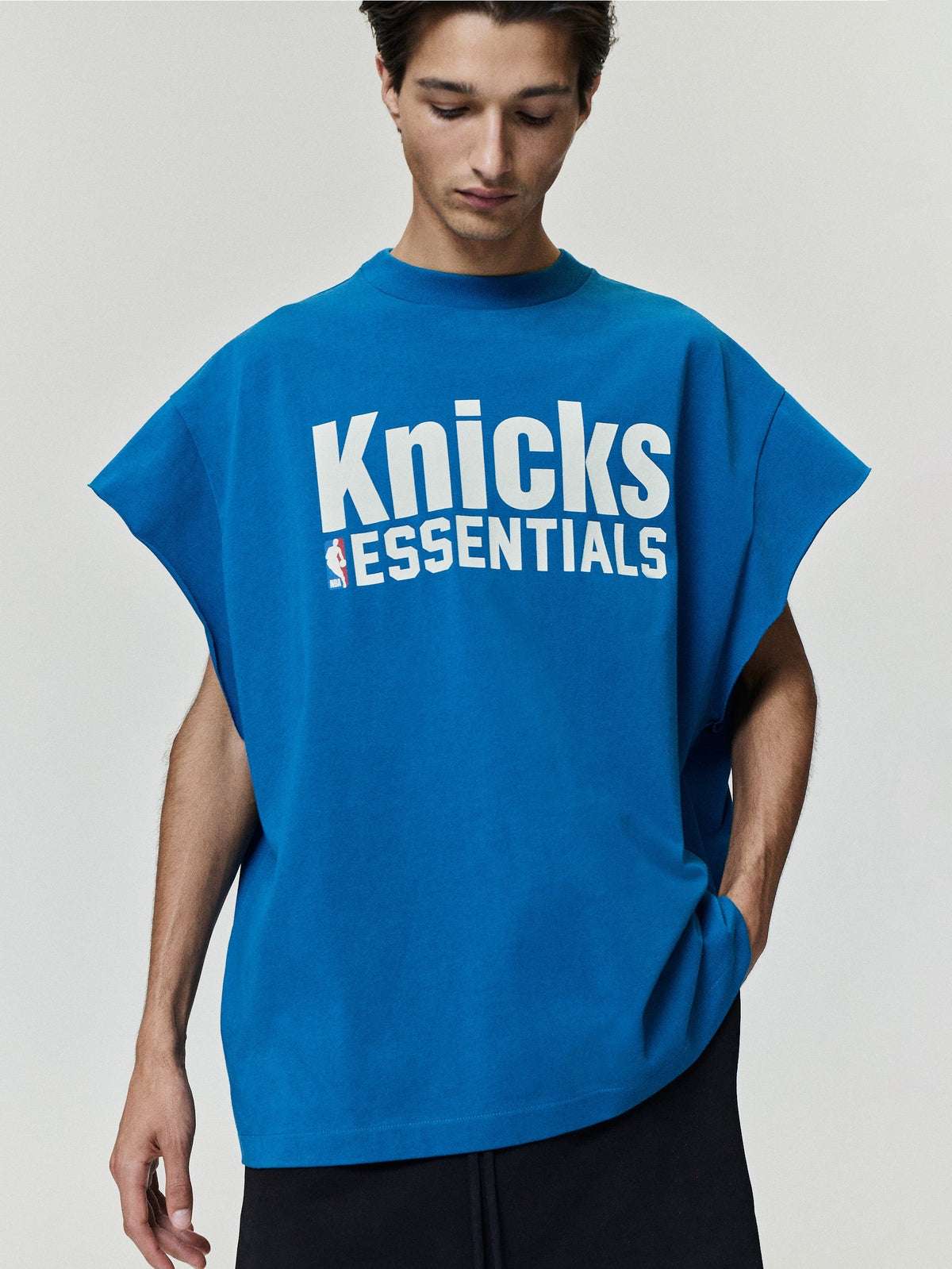 Fear of God Essentials Knicks Muscle Tee Blue Sapphire