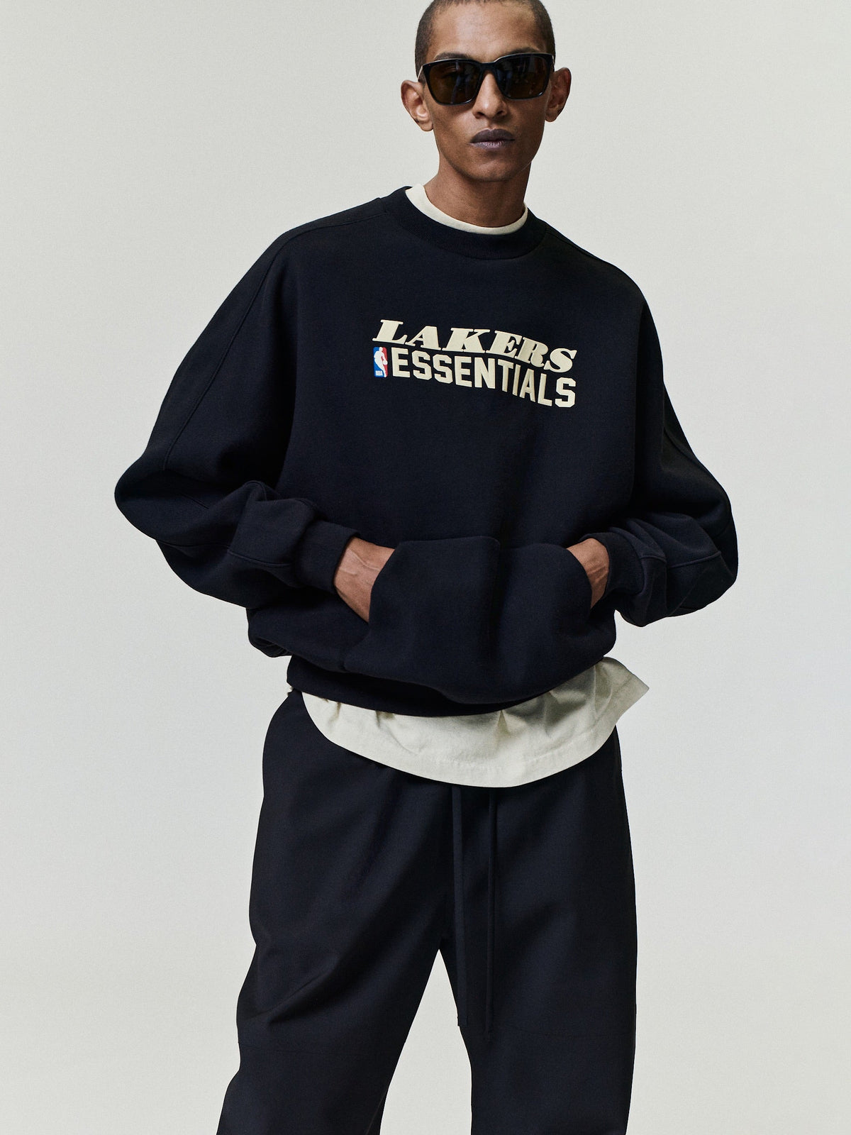 Fear of God Essentials Lakers 90s Relaxed Crewneck Black