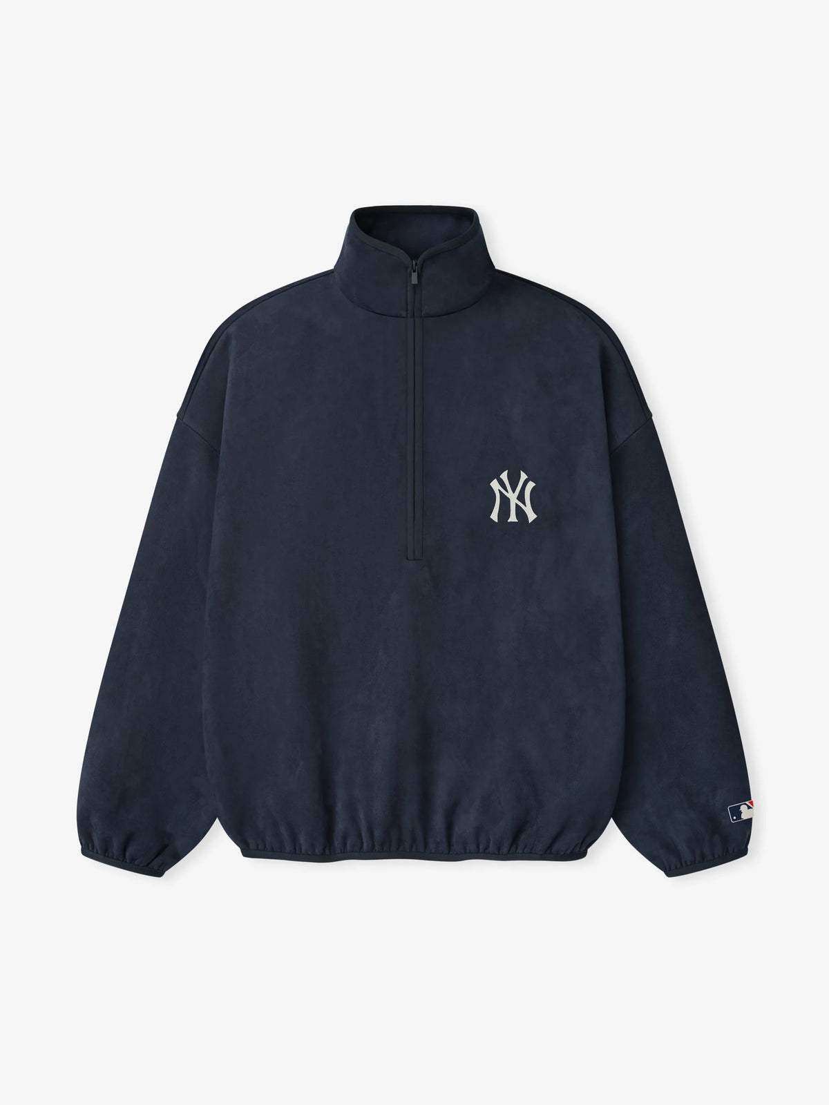 Fear of God Essentials Yankees Suede Fleece Modern Half Zip Dark Sapphire