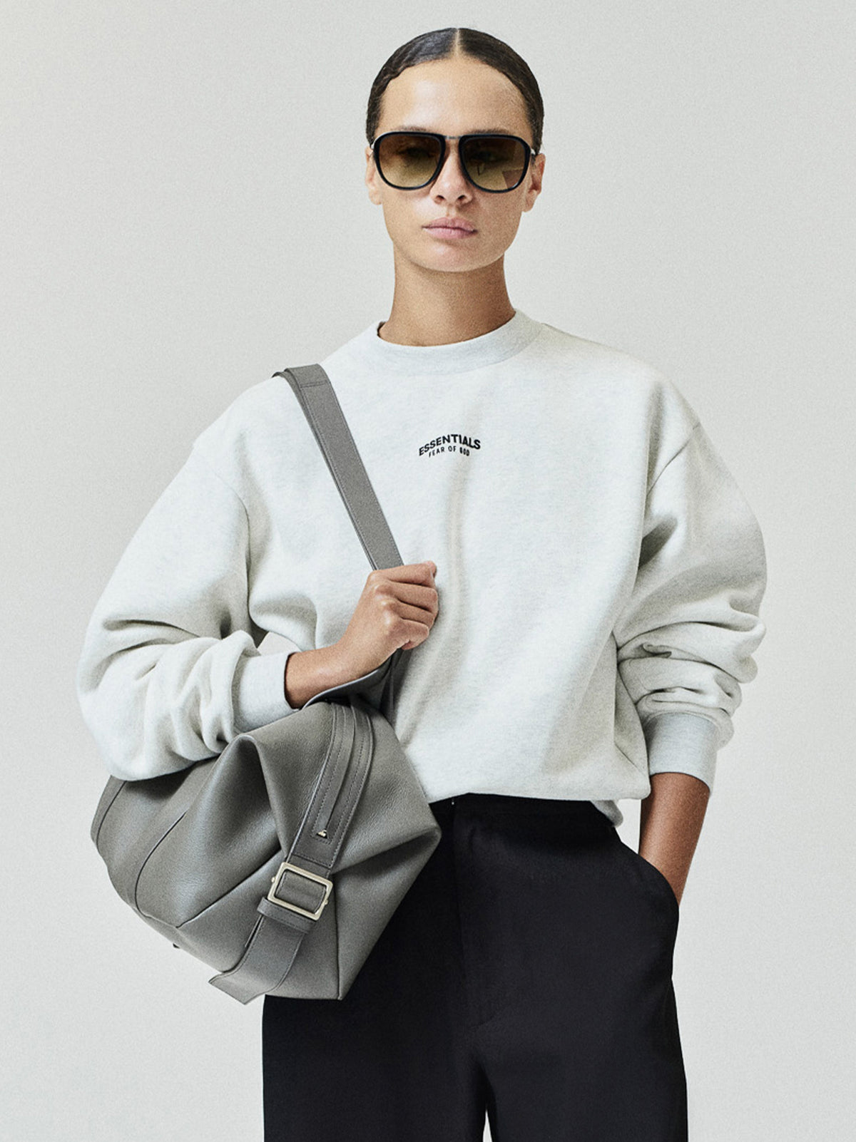 Fear of God Essentials Women's Classic Crewneck Sweatshirt Oatmeal Heather