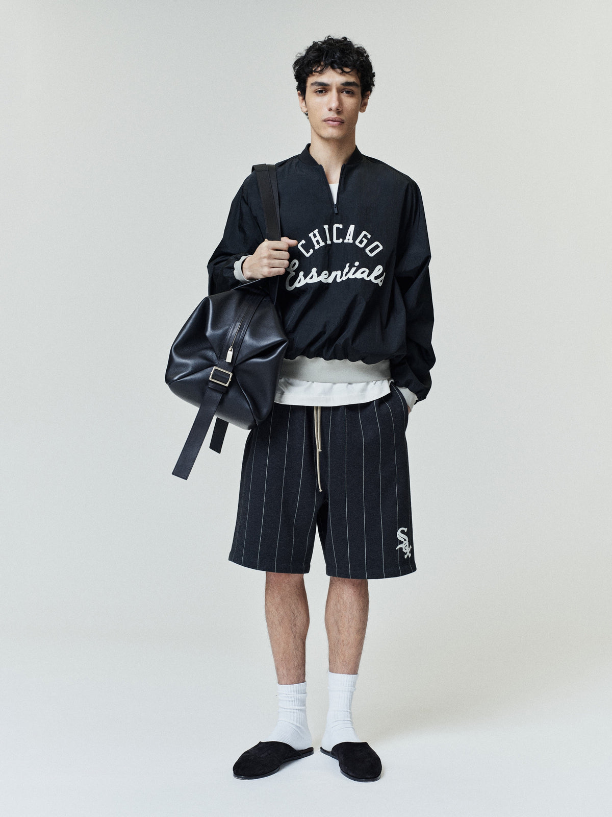 Fear of God Essentials White Sox Half Zip Pullover Black - Im Your Wardrobe
