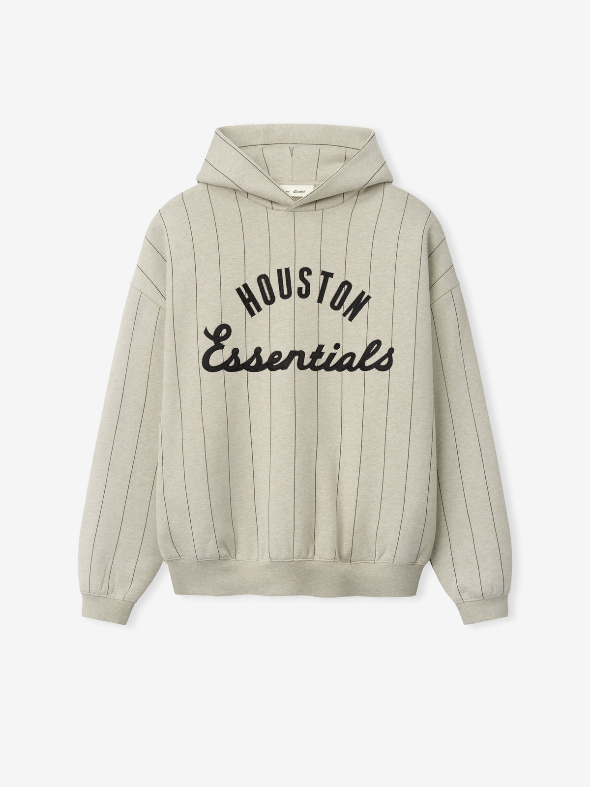 Fear of God Essentials Astros Sport Hoodie Heather Stone W Black Pinstripes
