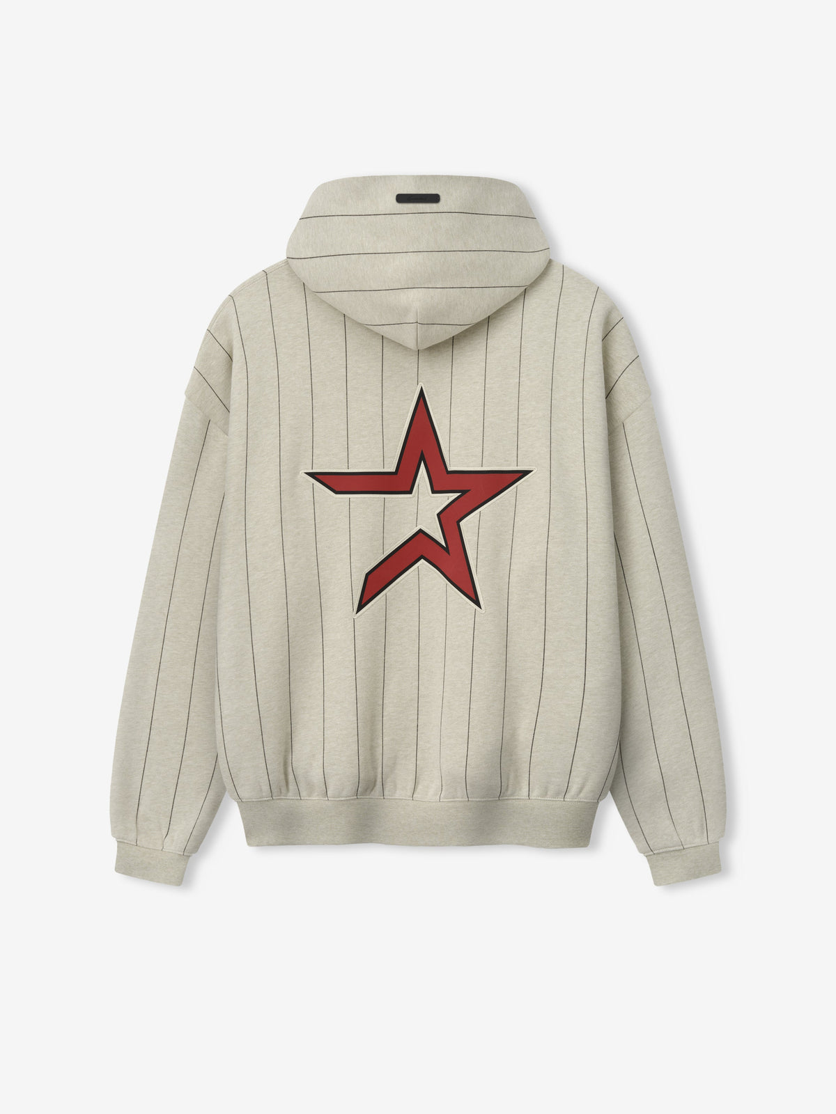 Fear of God Essentials Astros Sport Hoodie Heather Stone W Black Pinstripes