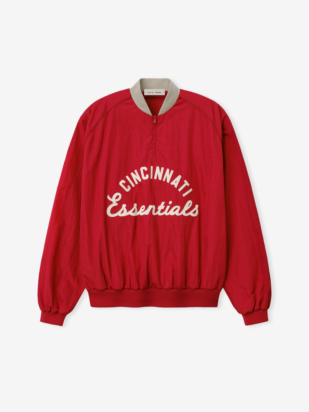 Fear of God Essentials Reds Half Zip Pullover Stone Red/ Seal Rib - Im Your Wardrobe