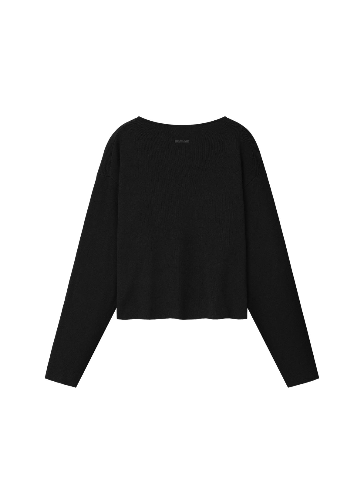 Fear of God Essentials Women's Rib Knit Modern Cropped Boatneck Vintage Black