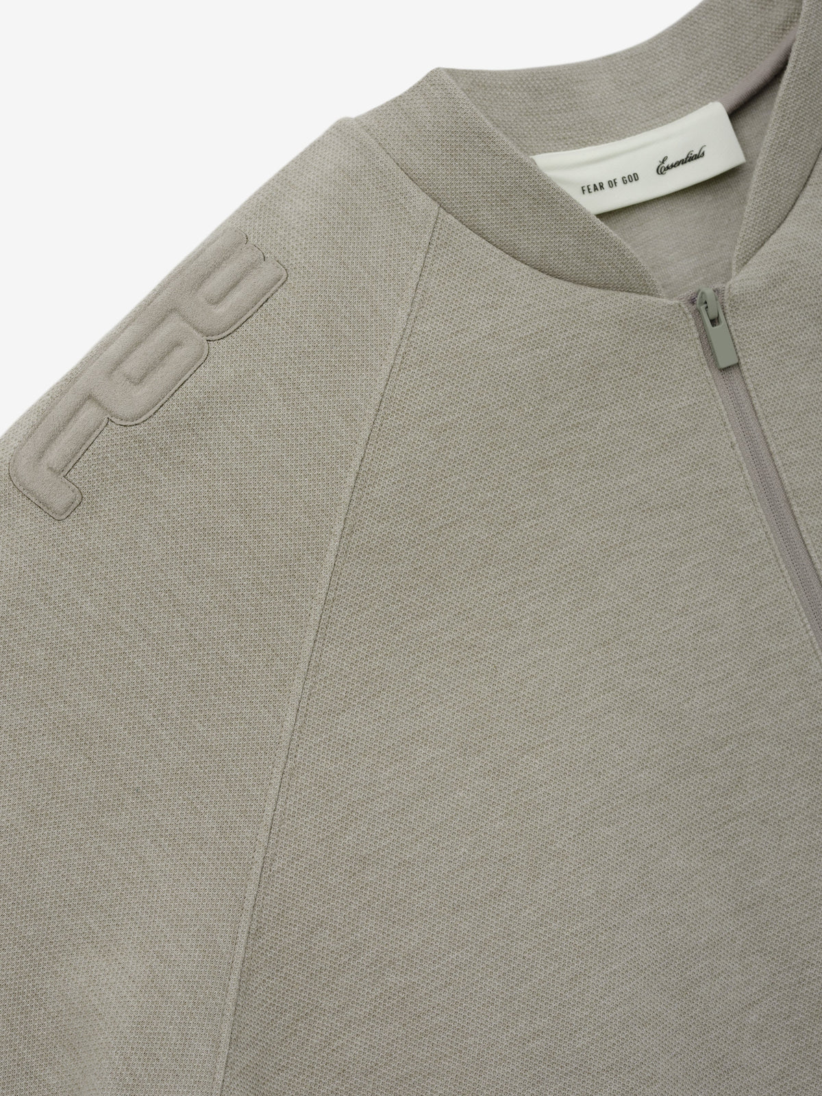 Fear of God Essentials Classic Half Zip Raglan Pyrite Heather