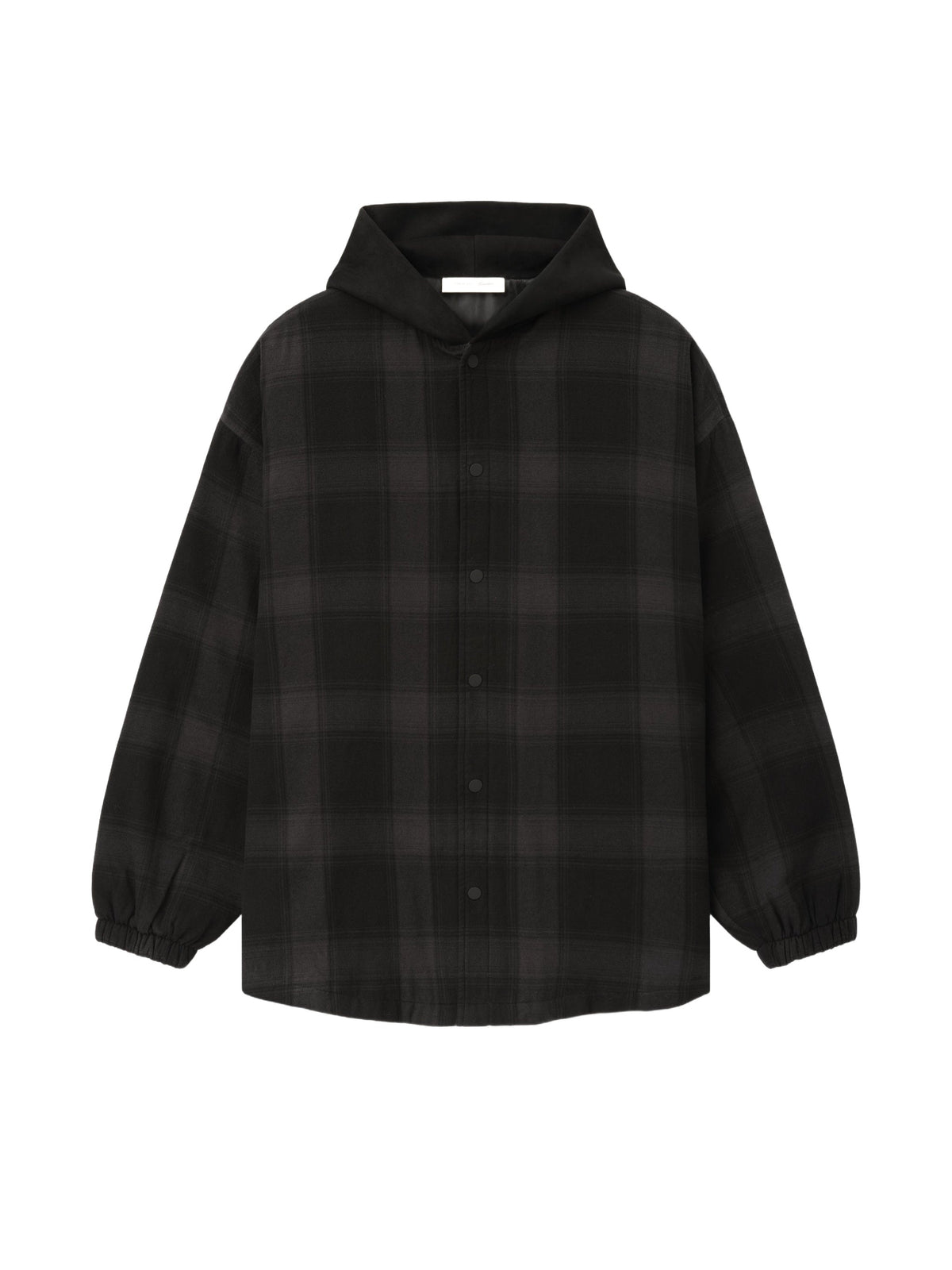 Fear of God Essentials Padded Shirt Jacket Overdyed Vintage Black Plaid