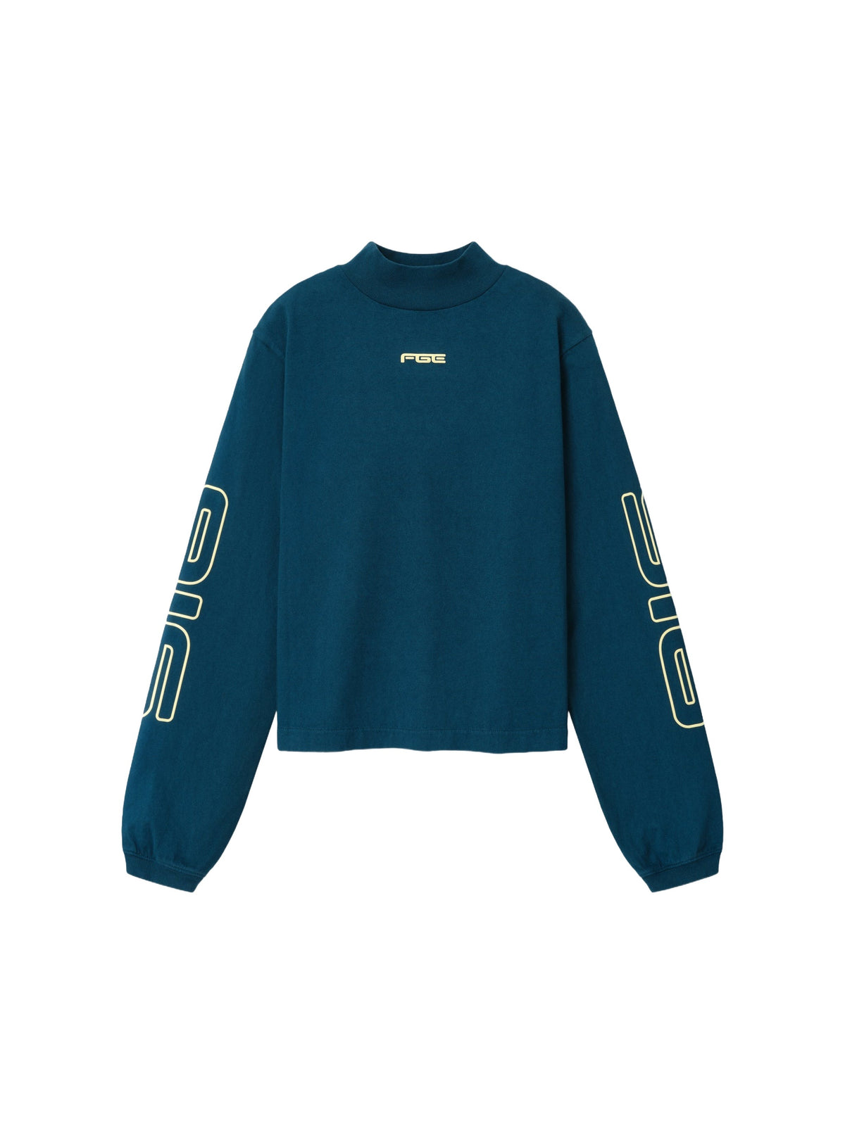 Fear of God Essentials Women's Slim Mock Neck Longsleeve Tee Washed Night Sea