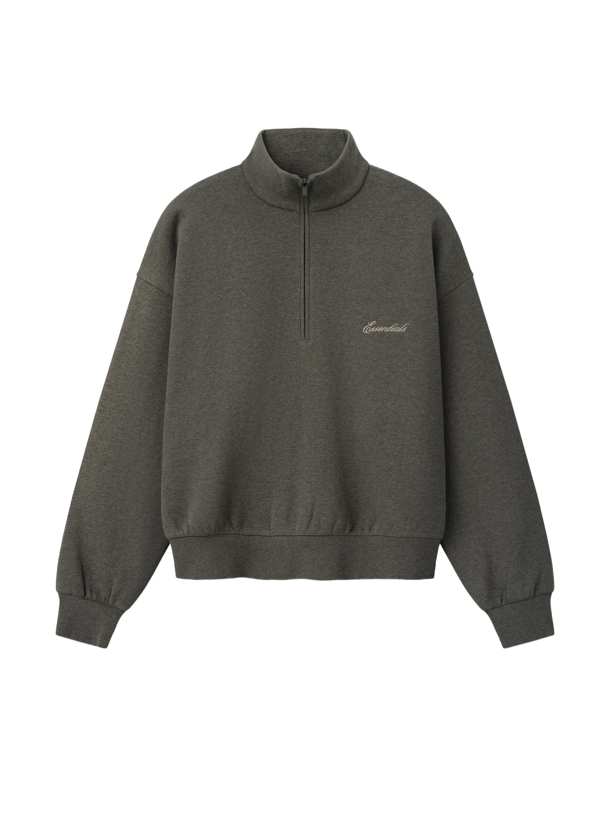 Fear of God Essentials Signature Classic Half Zip Sweatshirt Ash Heather